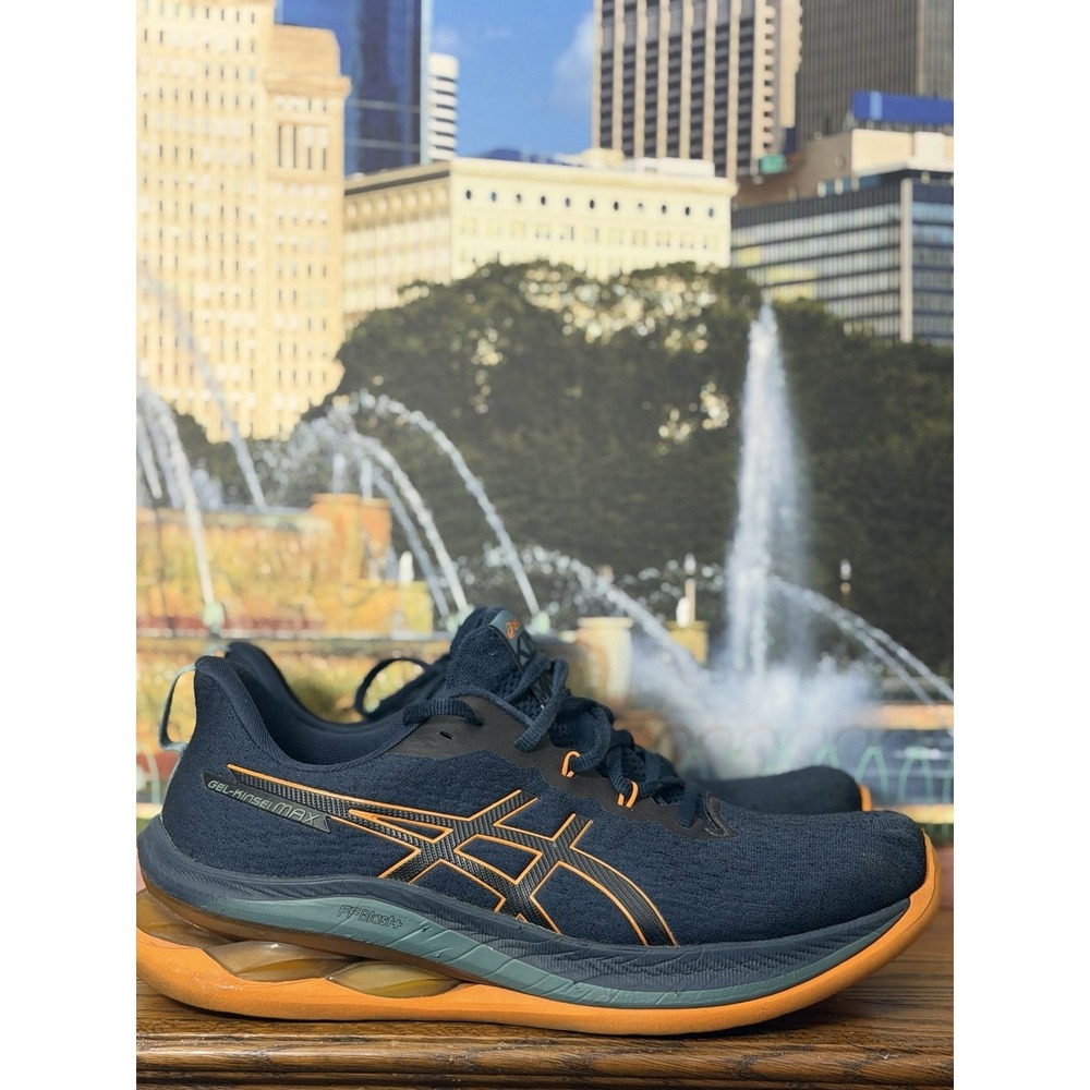 Asics Gel-Kinsei Max Mens 12 Running Shoes French Blue Orange 1011B696 FF Blast+